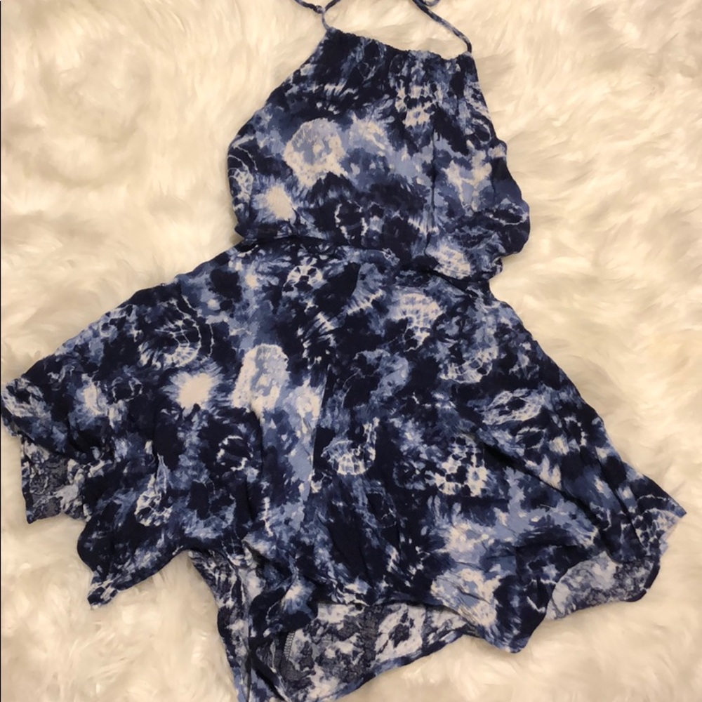 Tie Dye Blue Romper